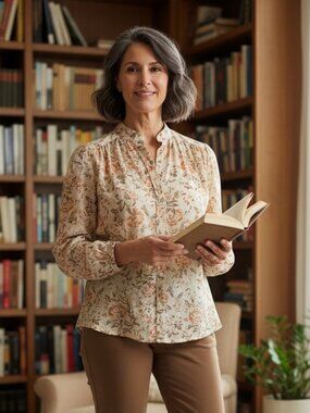 Vintage 1980s Floral Blouse